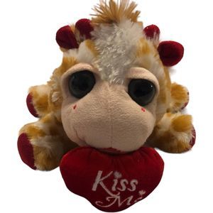 Dan Dee Valentine Love 10” Plush Kiss Me Giraffe Big Eyes Soft Stuffed Animal